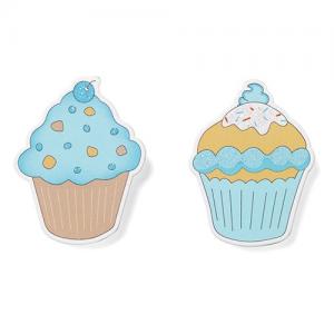 Set coppia mollette Cupcake azzurre